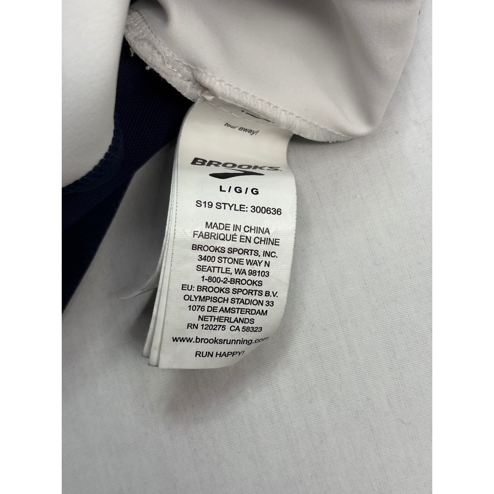 Brooks White Navy Blue Dare Crisscross Run Sports Bra Women's Large - Picture 3 of 5